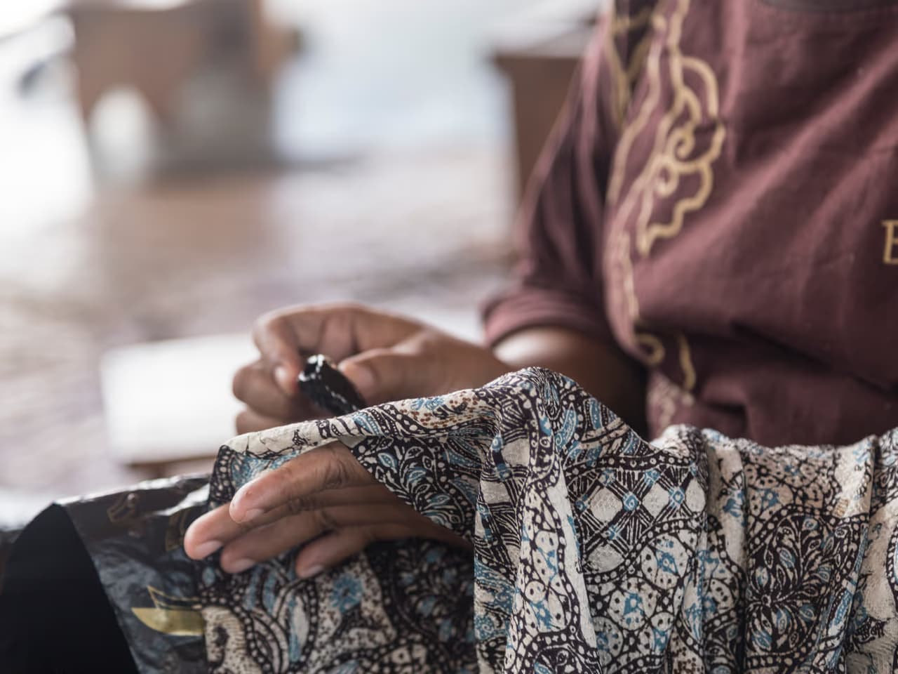 plastron brode perles — Batik Trusmi Cirebon (2)